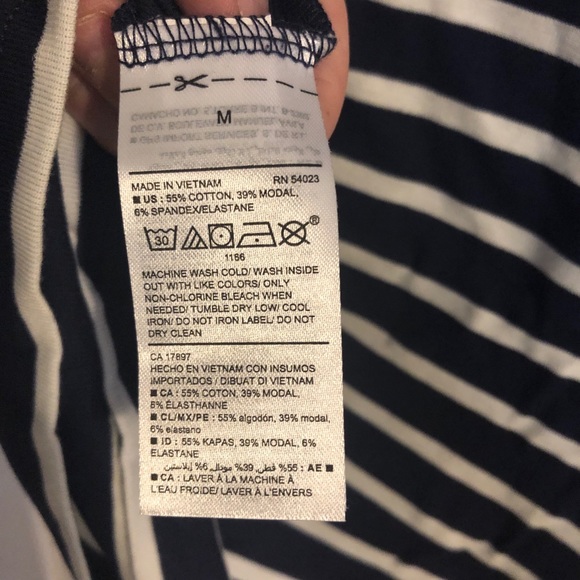 Navy/white stripe luxe knit top. - Picture 5 of 5